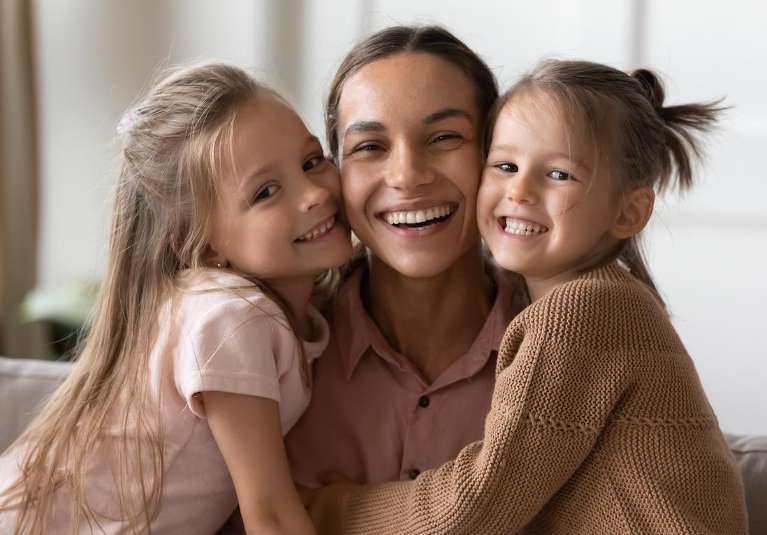 Family with healthy gums in Rutland